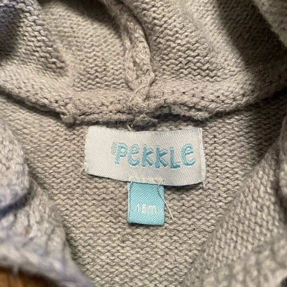 18 Months - 18M baby outfit with ears, light Grey sweather 100% cotton Pekkle - Picture 2 of 6